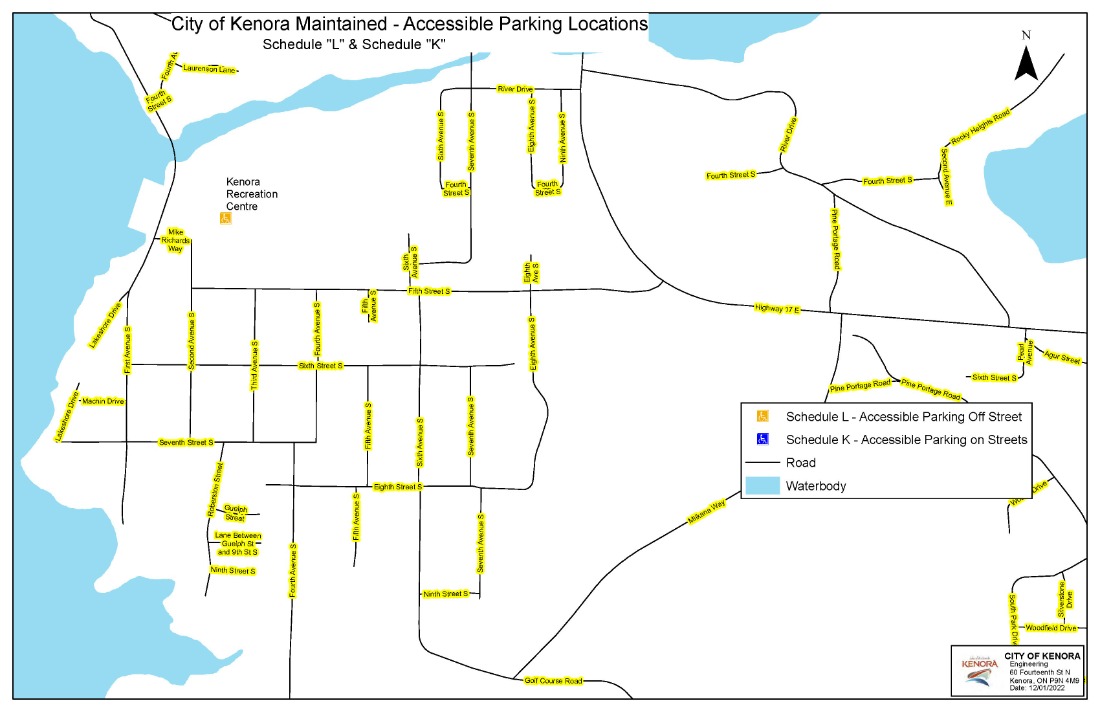 Map showing accessible parking in Lakeside